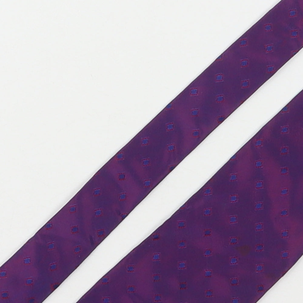 Davis Moss Mens Purple Geometric Silk Pointed Tie One Size