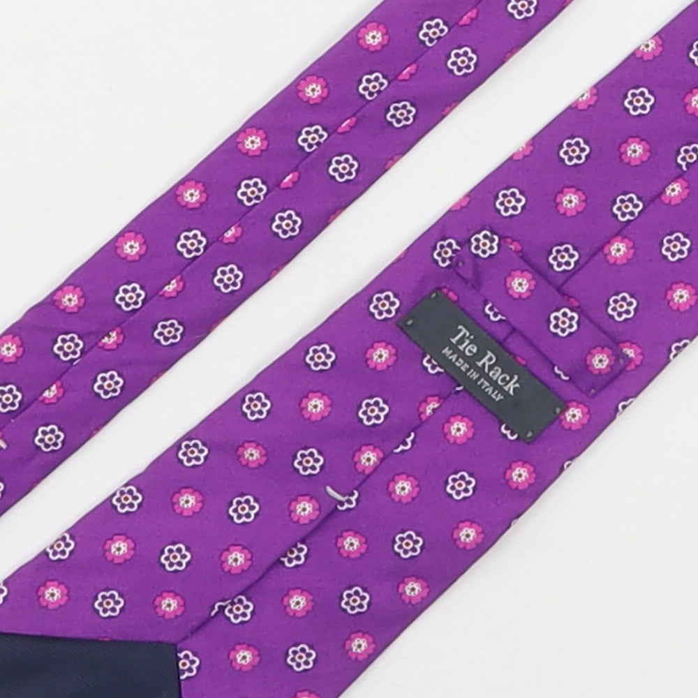 Tie Rack Mens Purple Floral Silk Pointed Tie One Size