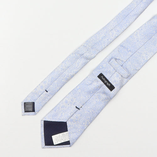 Marks and Spencer Mens Blue Paisley Silk Pointed Tie One Size