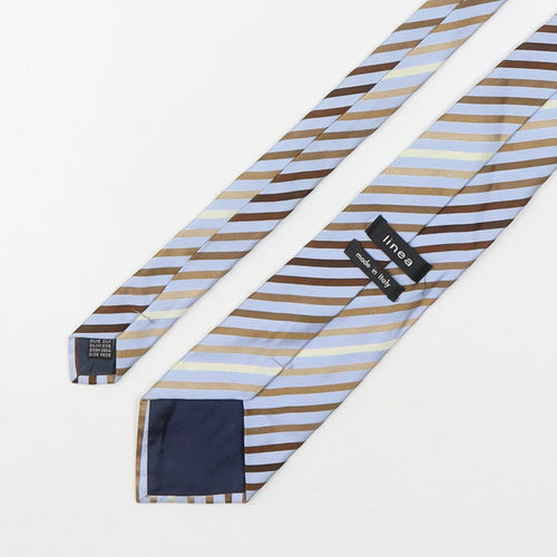 Linea Mens Multicoloured Striped Silk Pointed Tie One Size
