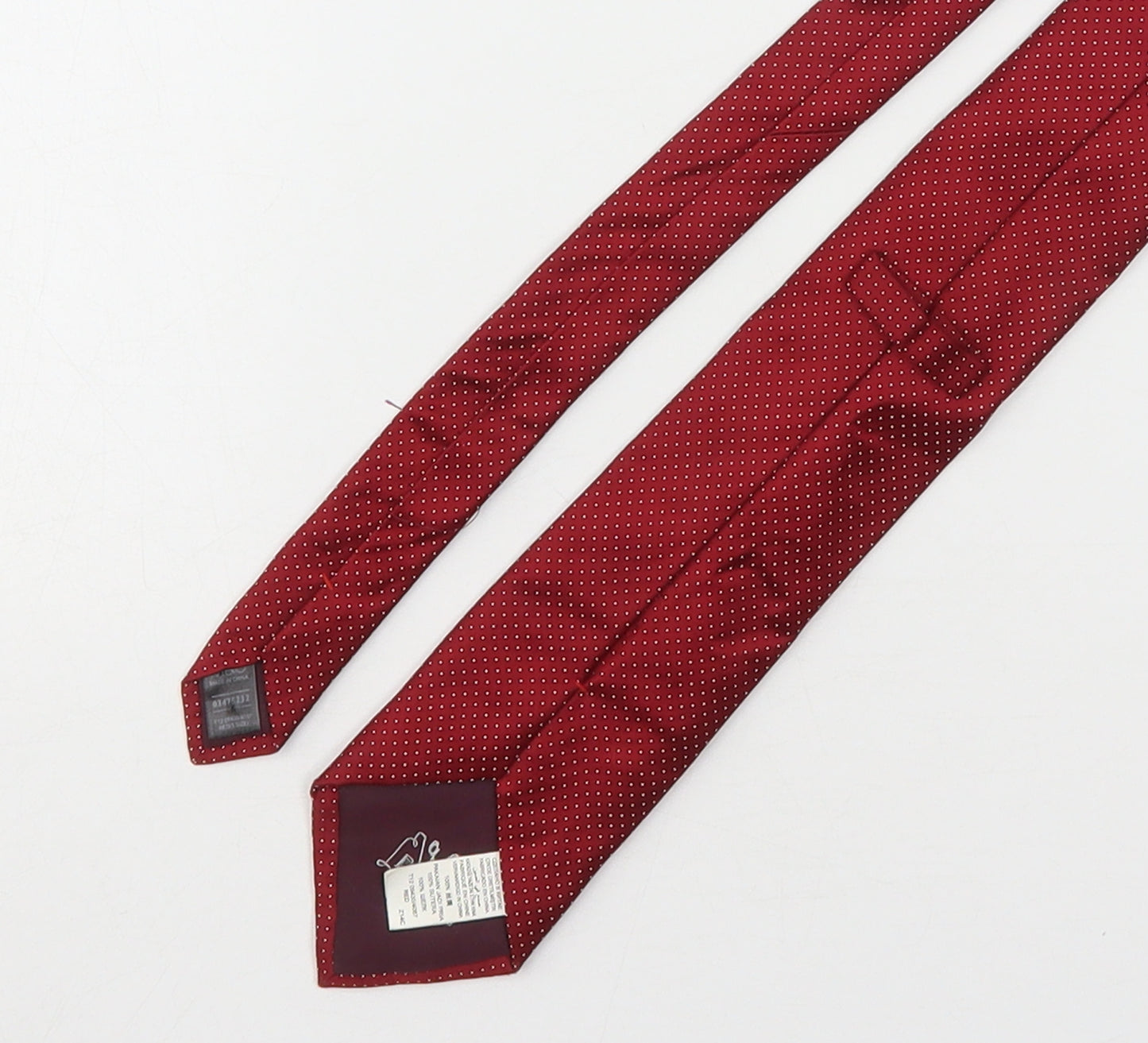 Marks and Spencer Mens Pink Polka Dot Silk Pointed Tie One Size