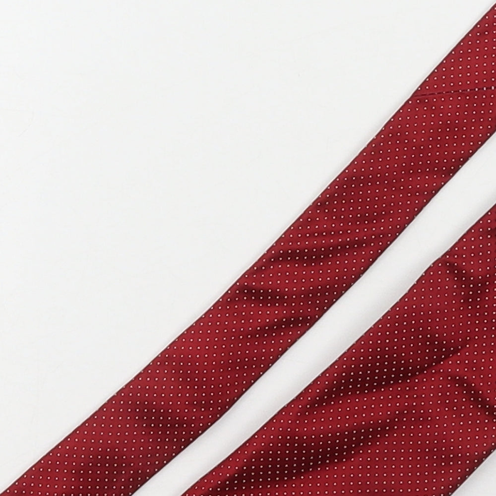 Marks and Spencer Mens Pink Polka Dot Silk Pointed Tie One Size