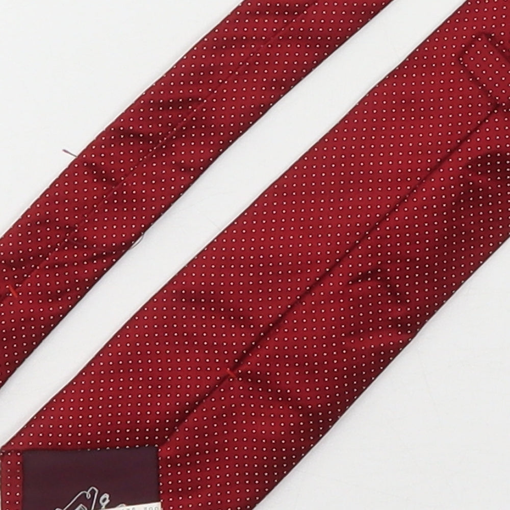 Marks and Spencer Mens Pink Polka Dot Silk Pointed Tie One Size