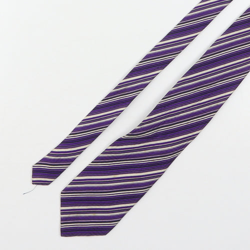 Dalemli Mens Multicoloured Striped Silk Pointed Tie One Size