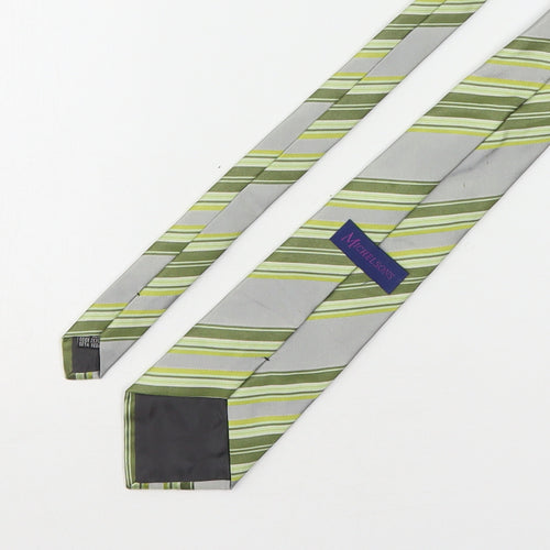 Michelsons Mens Multicoloured Striped Silk Pointed Tie One Size