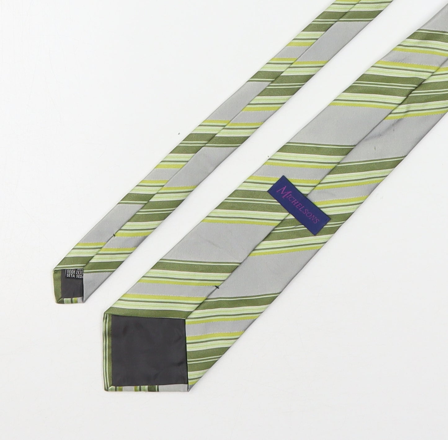 Michelsons Mens Multicoloured Striped Silk Pointed Tie One Size