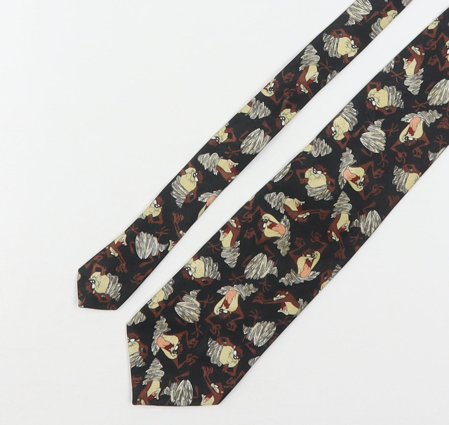 Marks and Spencer Mens Multicoloured Geometric Polyester Pointed Tie One Size - Tasmanian Devil