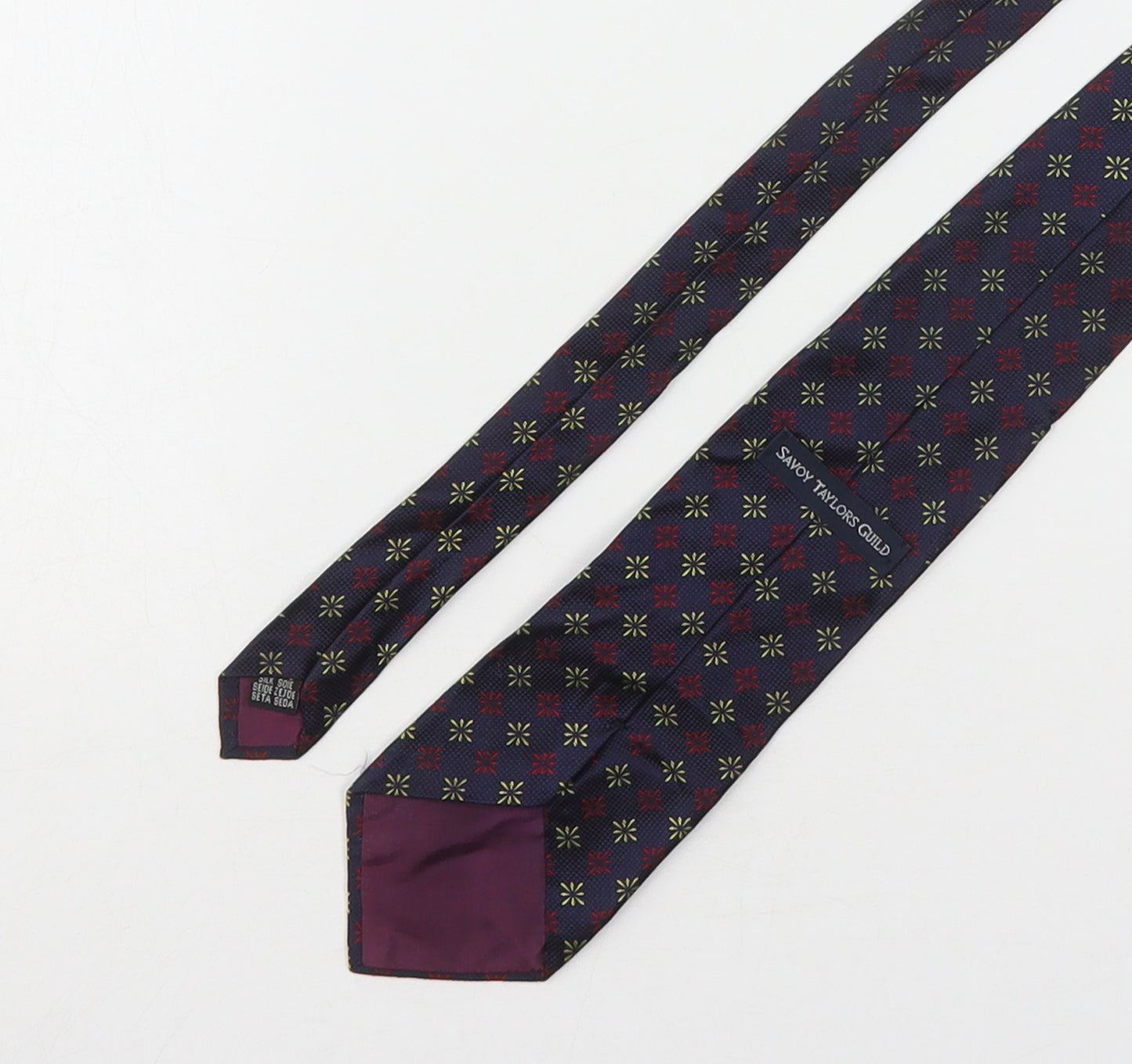 Savoy Taylors Guild Mens Multicoloured Geometric Silk Pointed Tie One Size
