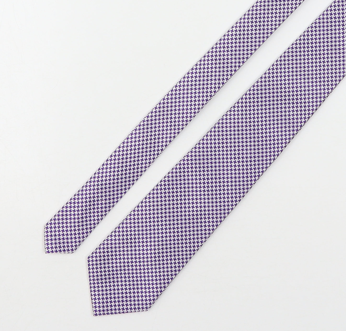 Charles Tyrwhitt Mens Purple Houndstooth Silk Pointed Tie One Size