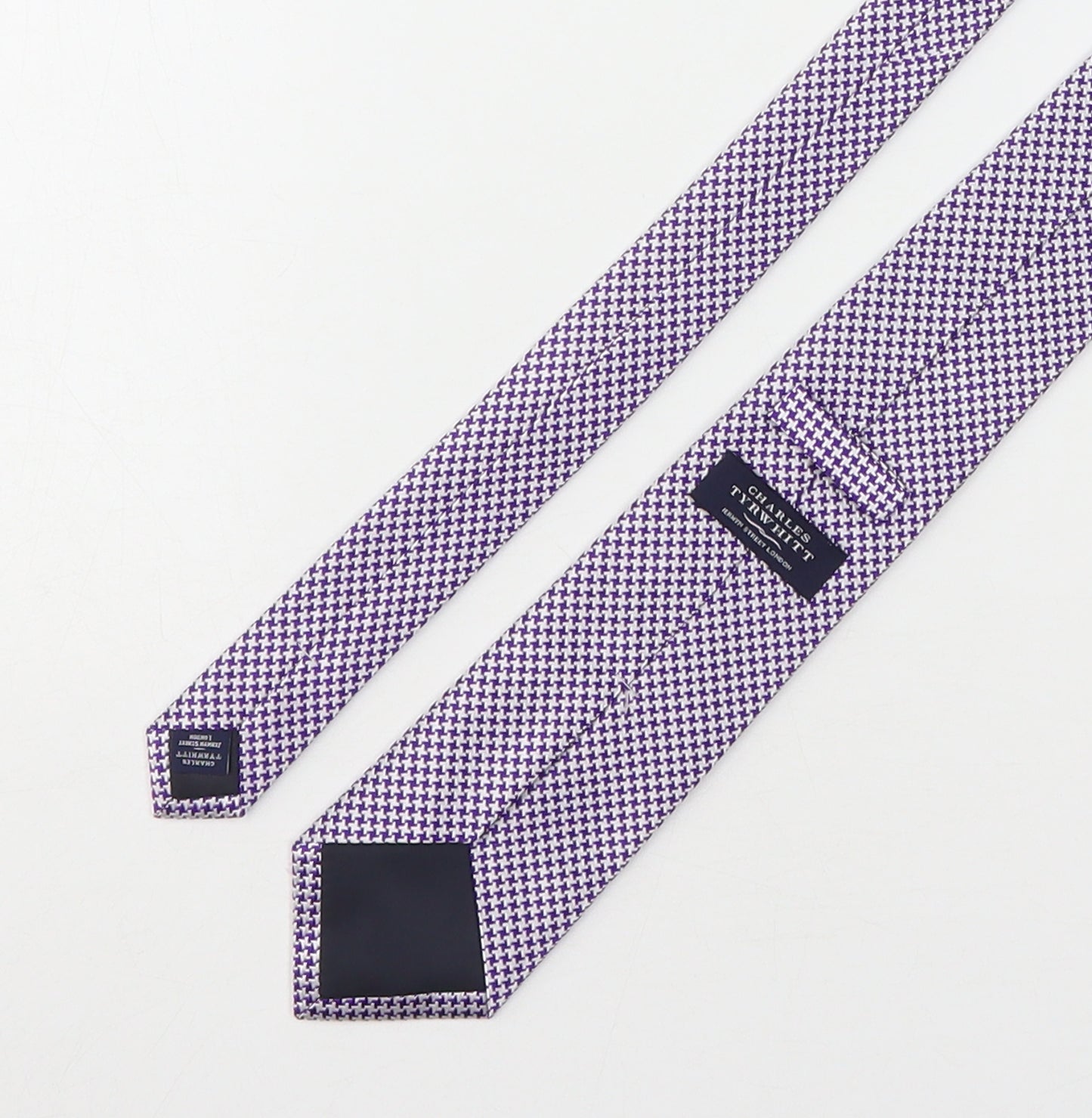 Charles Tyrwhitt Mens Purple Houndstooth Silk Pointed Tie One Size