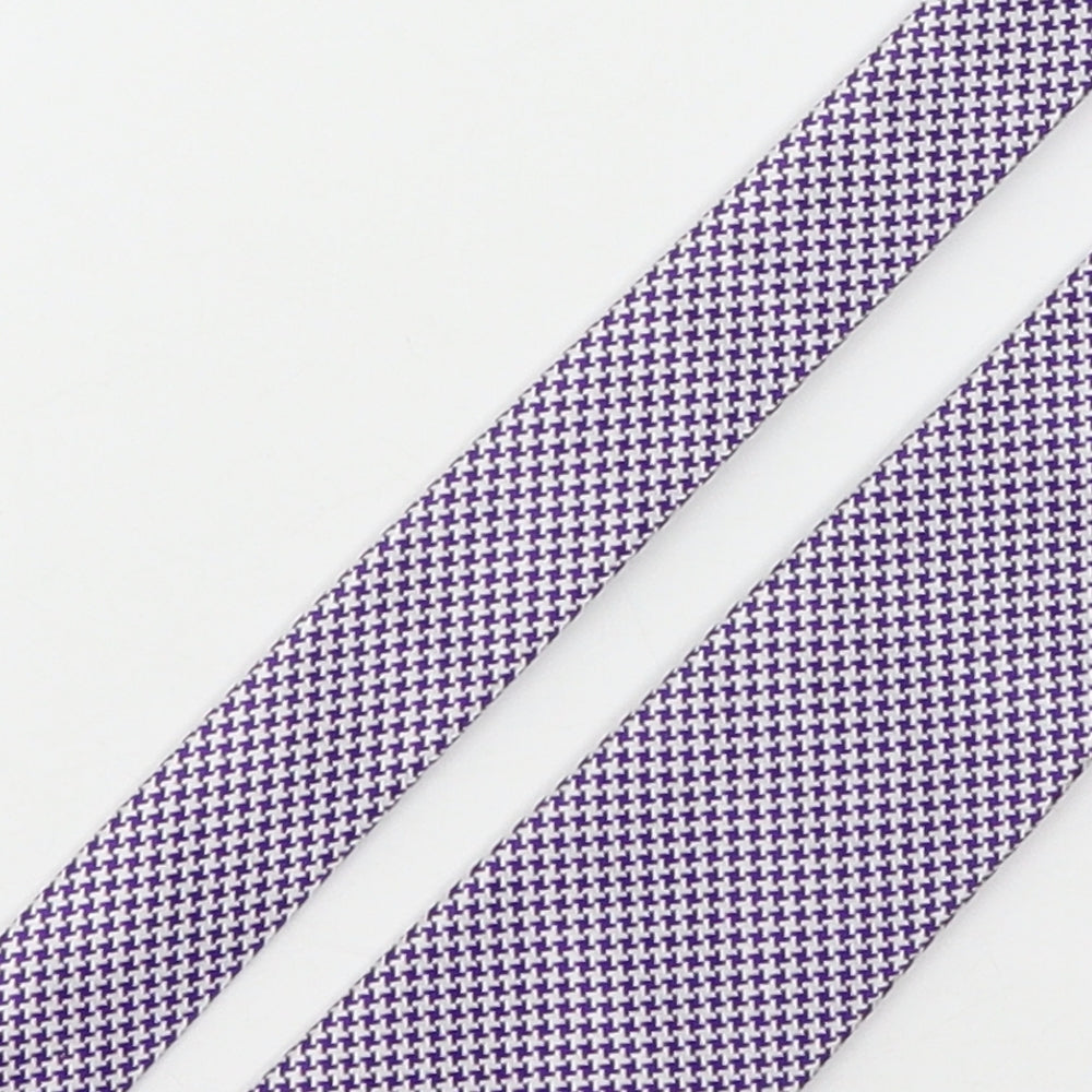 Charles Tyrwhitt Mens Purple Houndstooth Silk Pointed Tie One Size