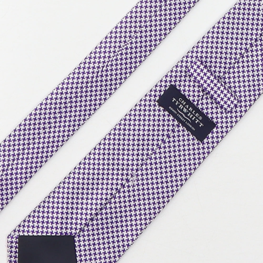 Charles Tyrwhitt Mens Purple Houndstooth Silk Pointed Tie One Size