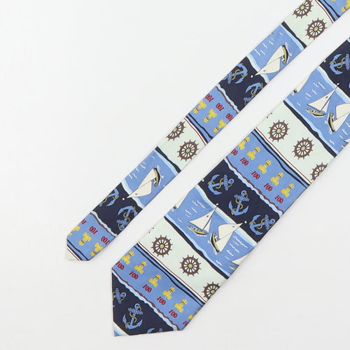 Toye,Kenning & Spencer Mens Multicoloured Geometric Silk Pointed Tie One Size - Sailor