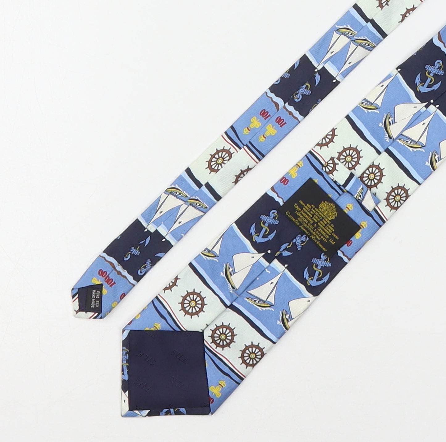 Toye,Kenning & Spencer Mens Multicoloured Geometric Silk Pointed Tie One Size - Sailor