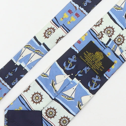 Toye,Kenning & Spencer Mens Multicoloured Geometric Silk Pointed Tie One Size - Sailor