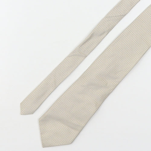Marks and Spencer Mens Beige Geometric Silk Pointed Tie One Size