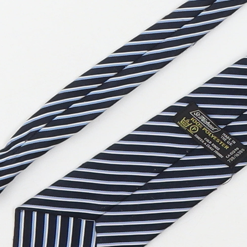 St Michael Mens Multicoloured Striped Polyester Pointed Tie One Size