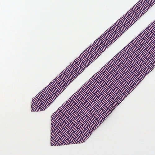 C.A Cavebagh Mens Multicoloured Geometric Silk Pointed Tie One Size