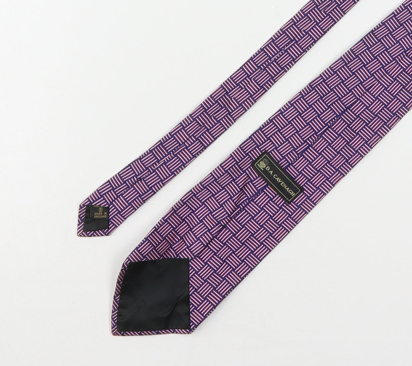 C.A Cavebagh Mens Multicoloured Geometric Silk Pointed Tie One Size