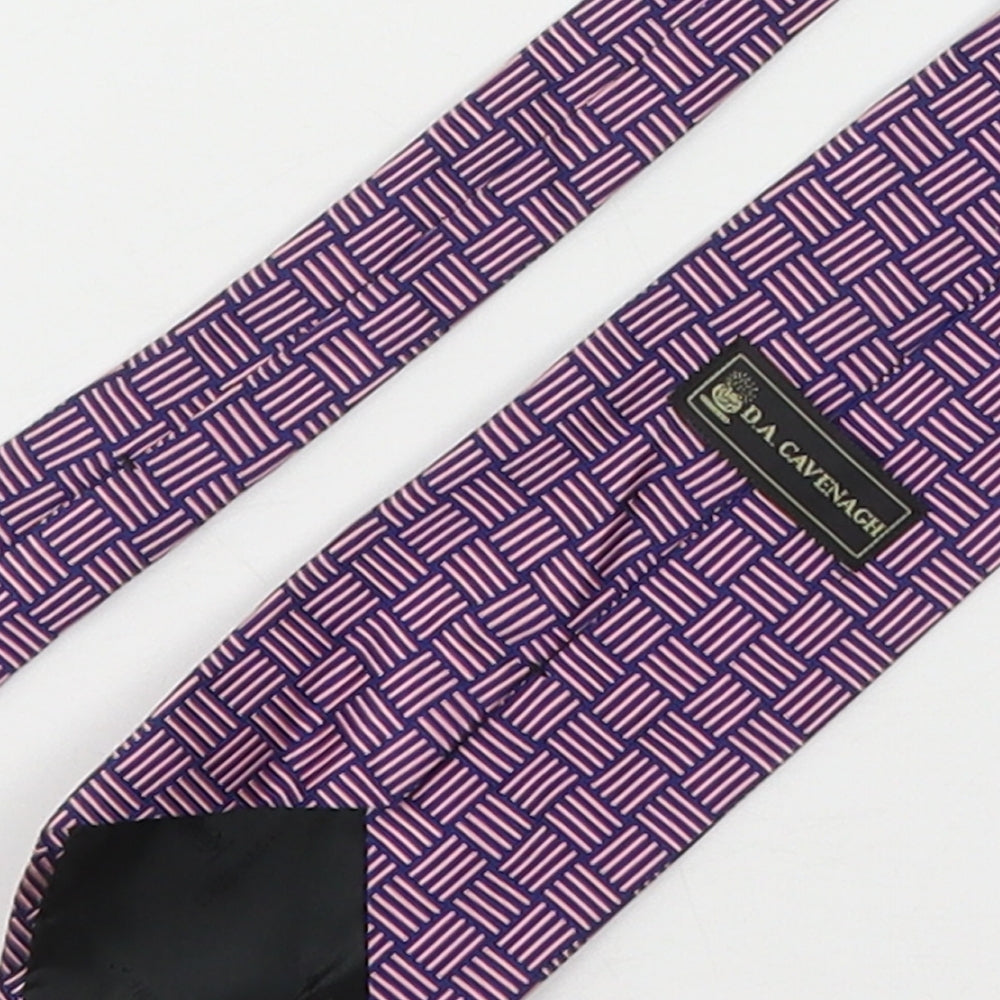 C.A Cavebagh Mens Multicoloured Geometric Silk Pointed Tie One Size
