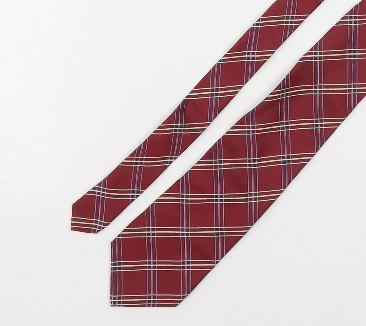 Fellini Mens Multicoloured Plaids & Checks Silk Pointed Tie One Size