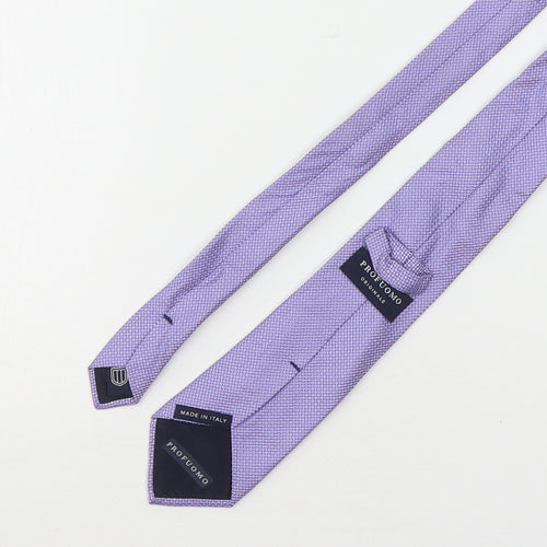Profuomo Mens Purple Plaids & Checks Silk Pointed Tie One Size
