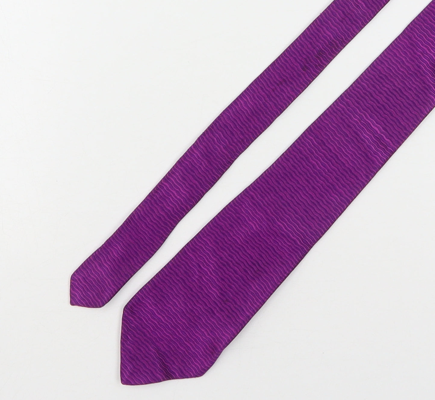 PINK Mens Purple Animal Print Silk Pointed Tie One Size