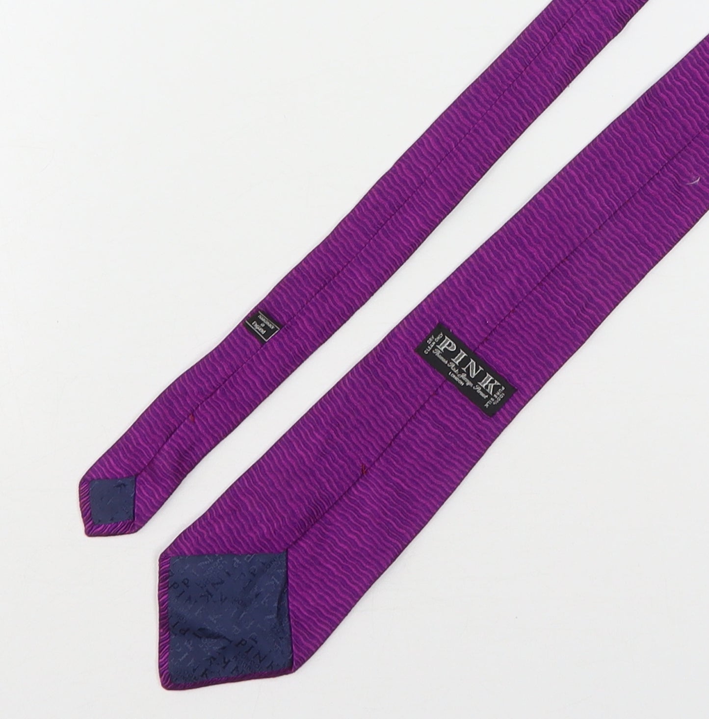 PINK Mens Purple Animal Print Silk Pointed Tie One Size