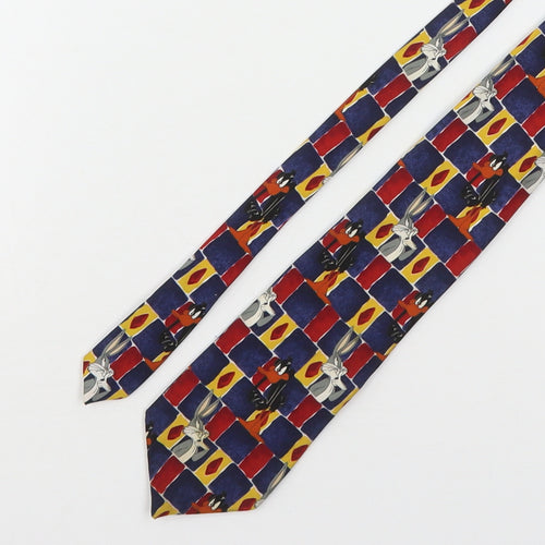 Marks and Spencer Mens Multicoloured Plaids & Checks Polyester Pointed Tie One Size - Looney Tunes