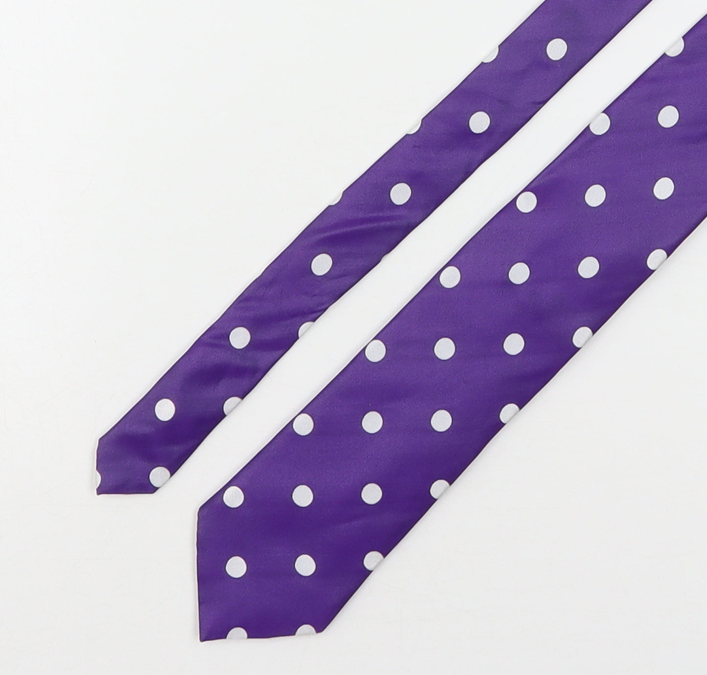 Marks and Spencer Mens Purple Polka Dot Silk Pointed Tie One Size