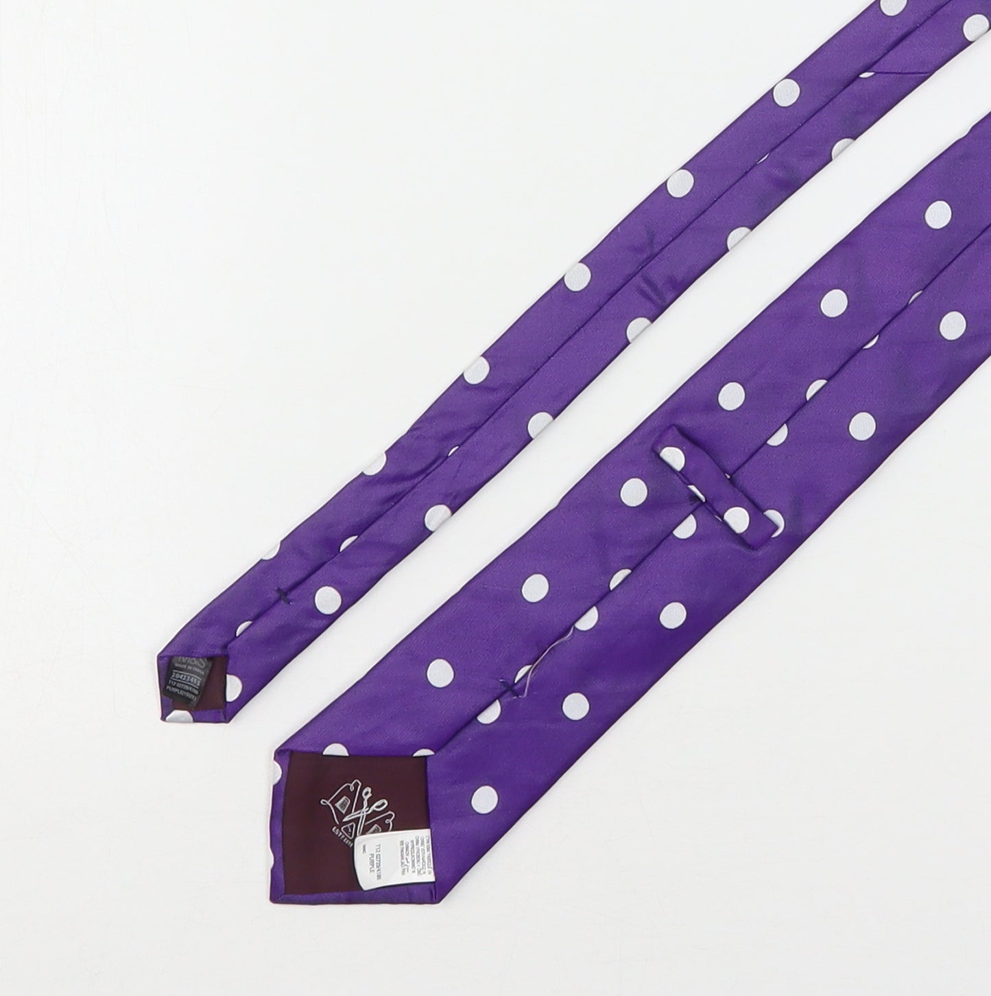 Marks and Spencer Mens Purple Polka Dot Silk Pointed Tie One Size