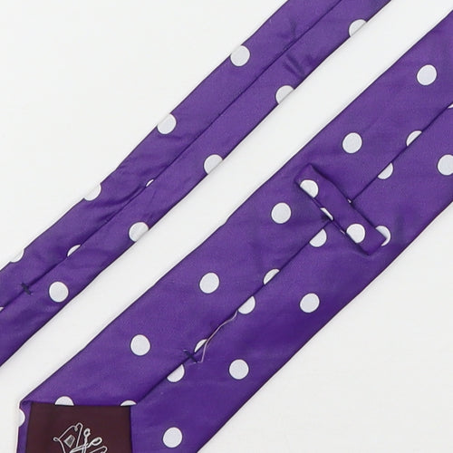 Marks and Spencer Mens Purple Polka Dot Silk Pointed Tie One Size