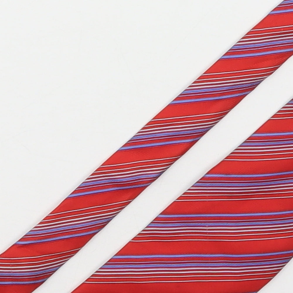 Axe Mod Mens Multicoloured Striped Silk Pointed Tie One Size