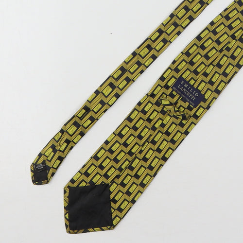 Emilio Lanzetti Mens Multicoloured Geometric Silk Pointed Tie One Size