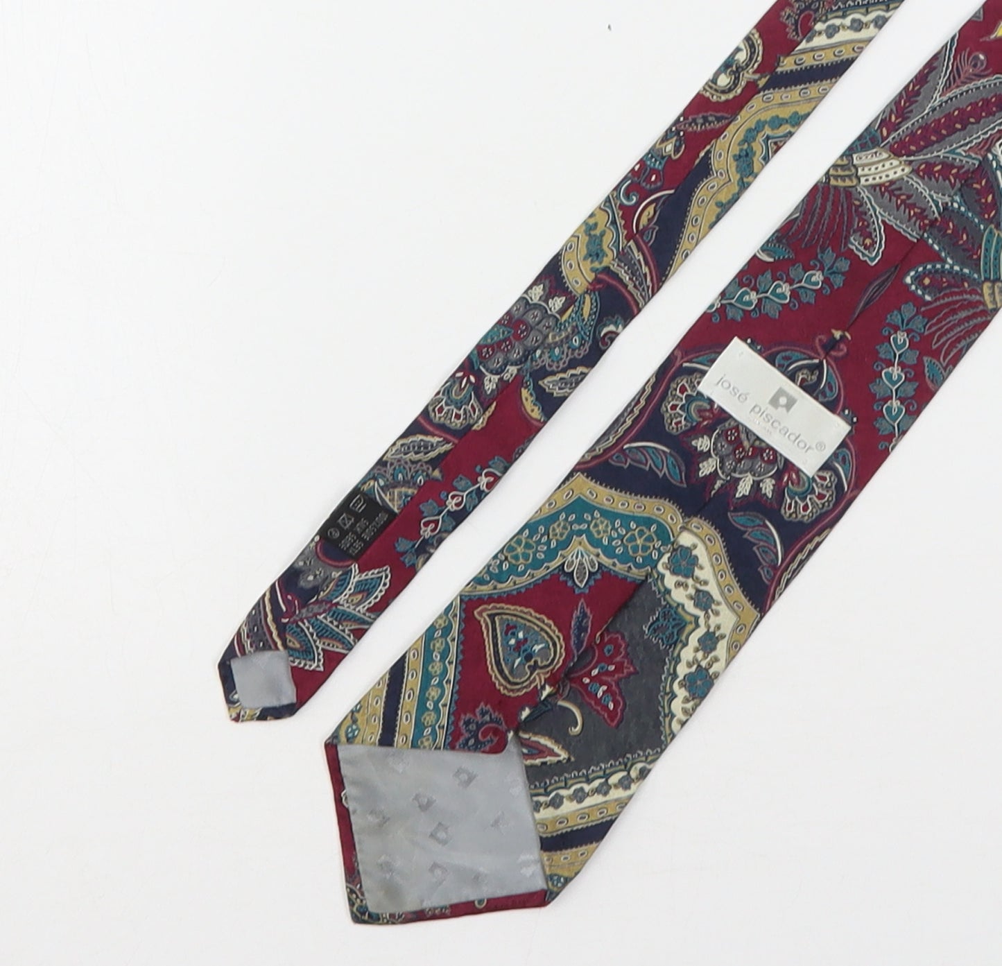 Jose Piscador Mens Multicoloured Paisley Silk Pointed Tie One Size