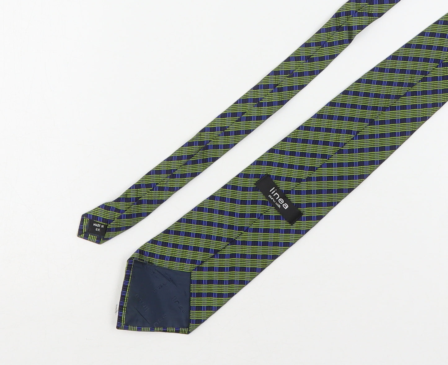 Linea Mens Multicoloured Plaids & Checks Silk Pointed Tie One Size
