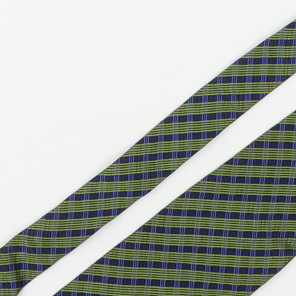 Linea Mens Multicoloured Plaids & Checks Silk Pointed Tie One Size