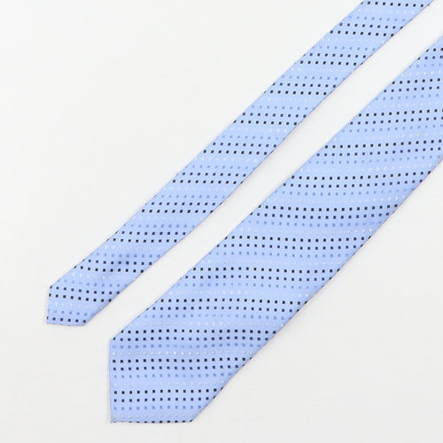 Lloyd Attree & Smith Mens Blue Geometric Polyester Pointed Tie One Size