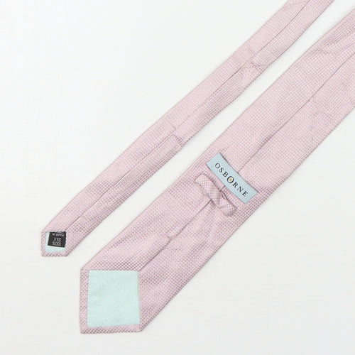 Osborbe Mens Pink Grenadine Silk Pointed Tie One Size