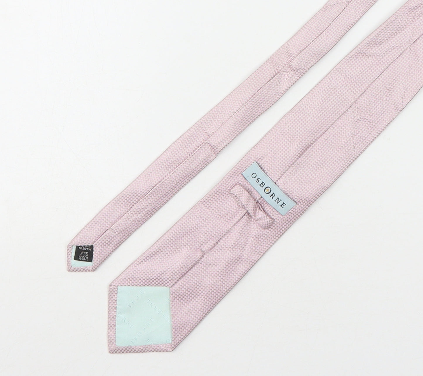 Osborbe Mens Pink Grenadine Silk Pointed Tie One Size