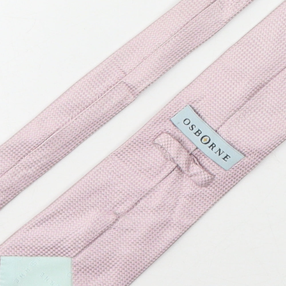 Osborbe Mens Pink Grenadine Silk Pointed Tie One Size
