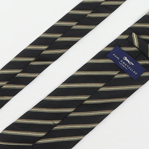 Paul Costelloe Mens Multicoloured Striped Silk Pointed Tie One Size