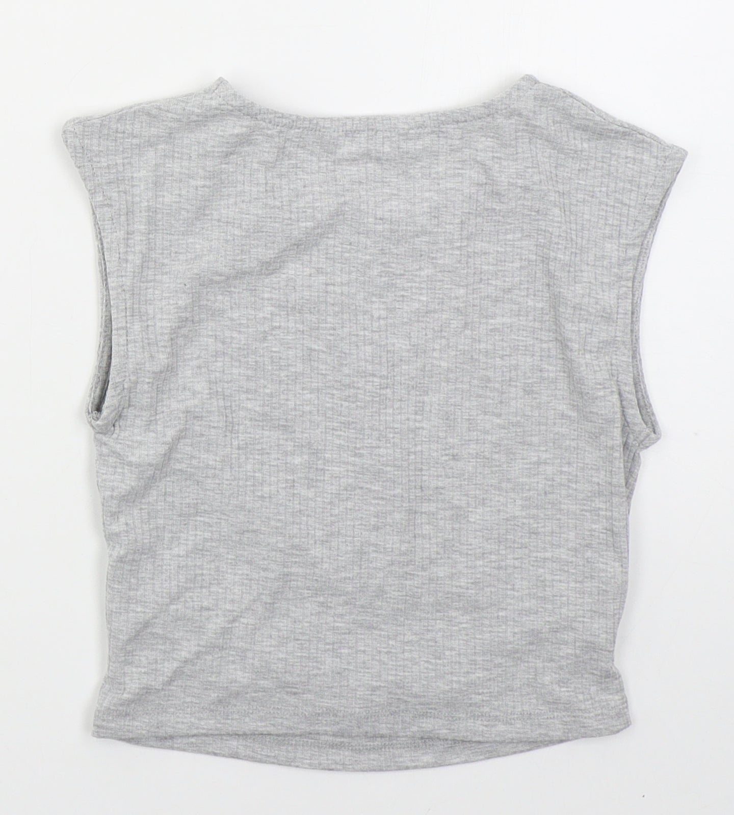 Matalan0 Girls Grey  Polyester Camisole Tank Size 11 Years Crew Neck Pullover - Cut Out