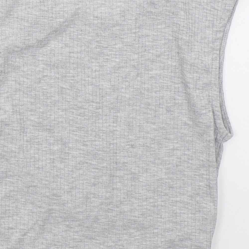 Matalan0 Girls Grey  Polyester Camisole Tank Size 11 Years Crew Neck Pullover - Cut Out