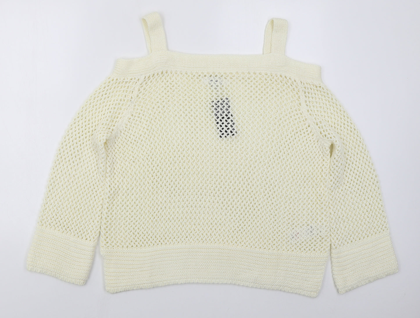 Simply Be Womens Ivory Square Neck  Acrylic Pullover Jumper Size 16