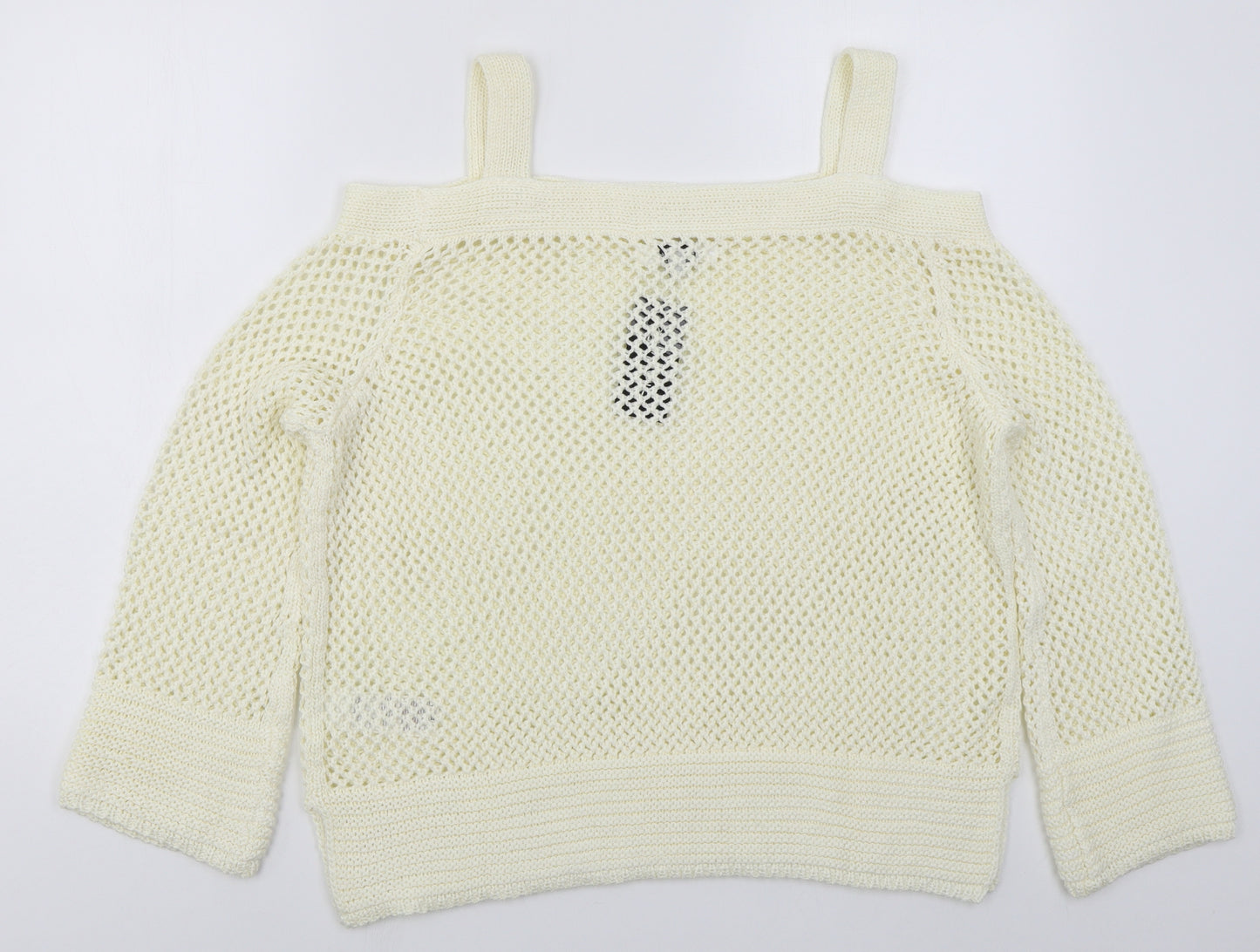 Simply Be Womens Ivory Square Neck  Acrylic Pullover Jumper Size 16