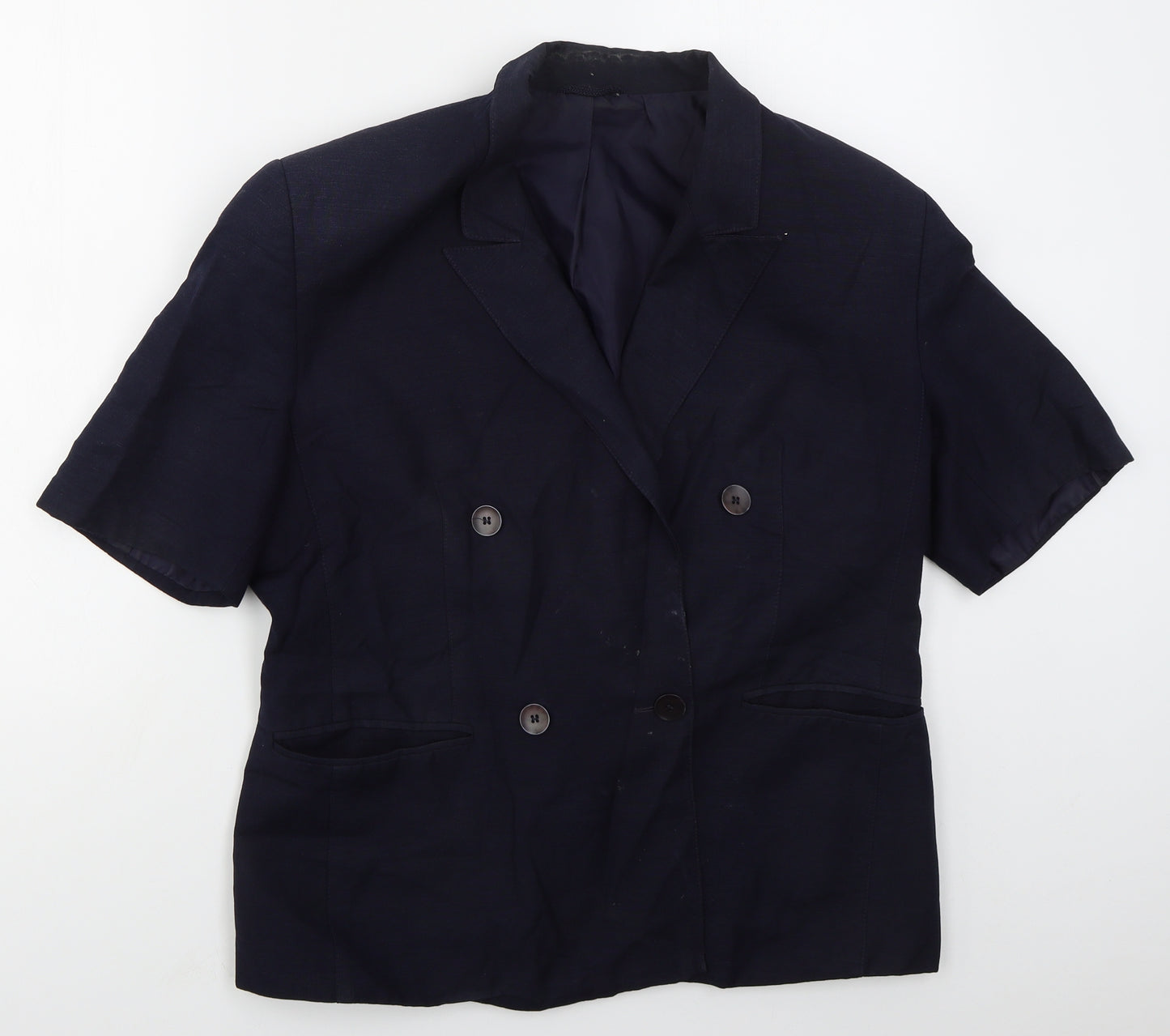 St Michael Womens Blue  Viscose Jacket Suit Jacket Size 16