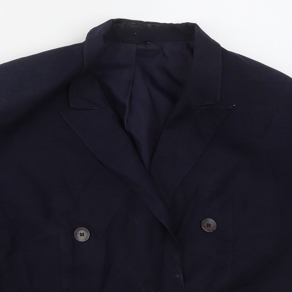 St Michael Womens Blue  Viscose Jacket Suit Jacket Size 16
