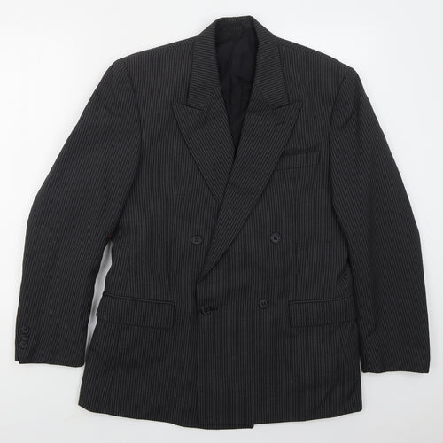 Skopes Mens Grey Striped Polyester Jacket Suit Jacket Size 38