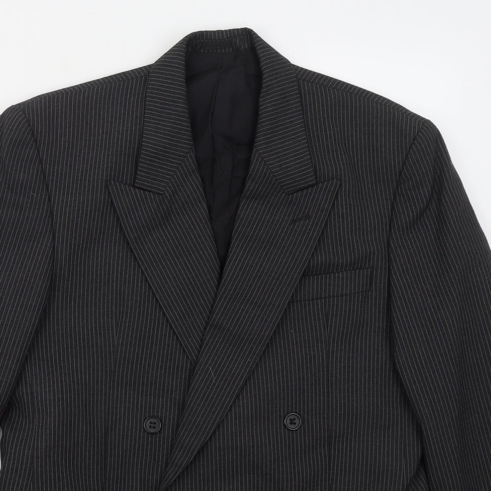 Skopes Mens Grey Striped Polyester Jacket Suit Jacket Size 38